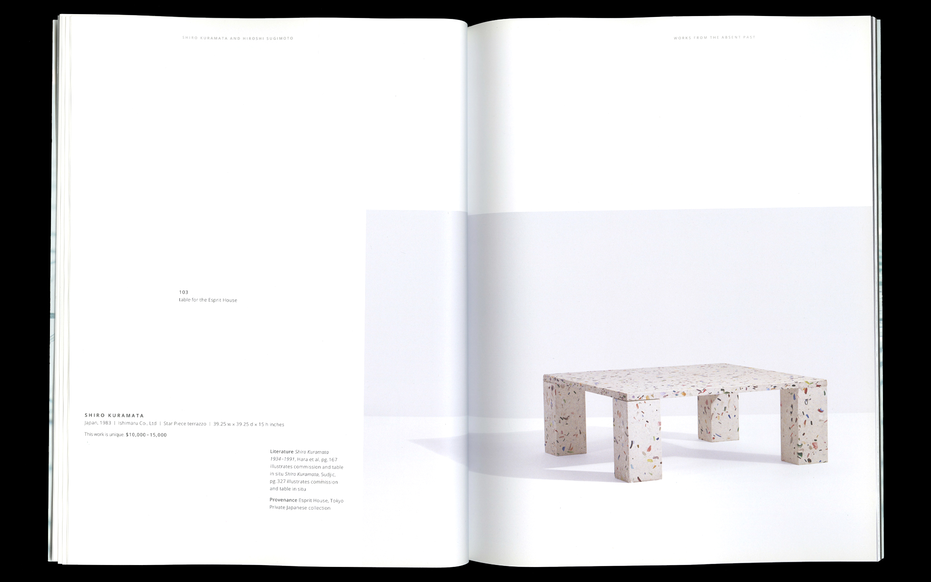 Sugimoto / Kuramata Exhibition Catalog interior spread